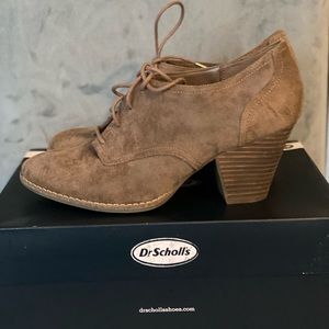 New (never worn) Dr. Scholl’s Taupe Suede Leather Booties